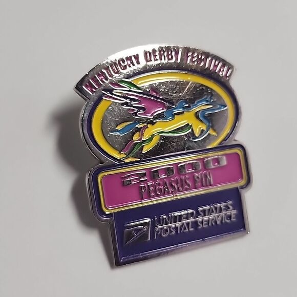 Kentucky Derby Festival 2000 Pegasus USPS Postal Service Lapel Pin Pinback - Picture 2 of 4